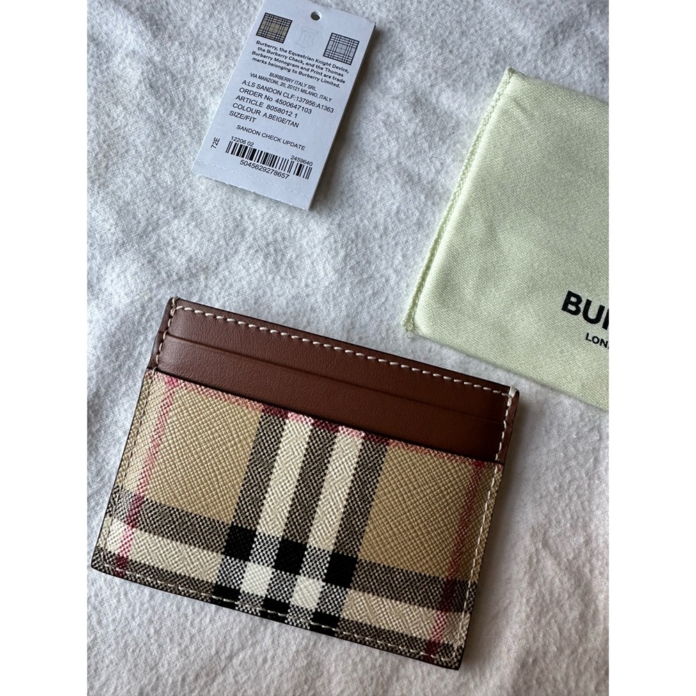 Burberry Brown and Tan Card Holder
